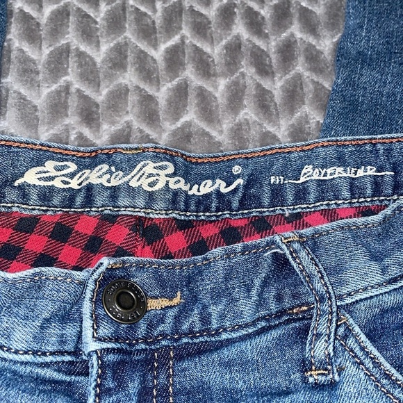 Eddie Bauer Boyfriend Fit Flannel Lined Jeans. Size 10. - Picture 2 of 11